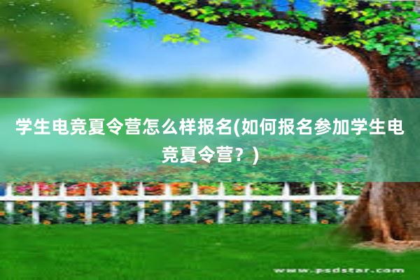 学生电竞夏令营怎么样报名(如何报名参加学生电竞夏令营？)