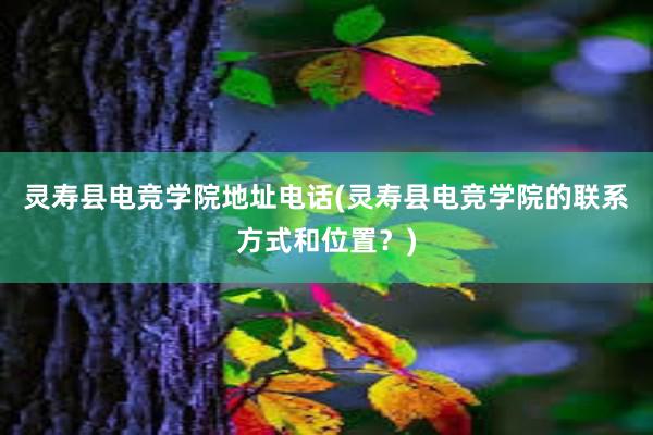 灵寿县电竞学院地址电话(灵寿县电竞学院的联系方式和位置？)