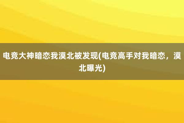 电竞大神暗恋我漠北被发现(电竞高手对我暗恋，漠北曝光)