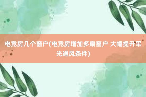 电竞房几个窗户(电竞房增加多扇窗户 大幅提升采光通风条件)