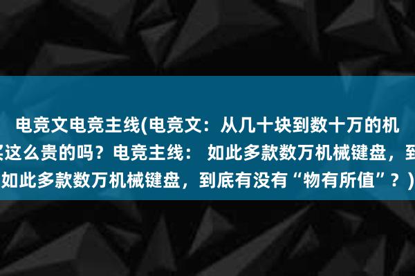 电竞文电竞主线(电竞文：从几十块到数十万的机械键盘，你真的需要买这么贵的吗？电竞主线： 如此多款数万机械键盘，到底有没有“物有所值”？)