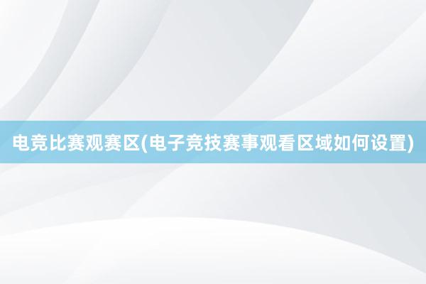 电竞比赛观赛区(电子竞技赛事观看区域如何设置)