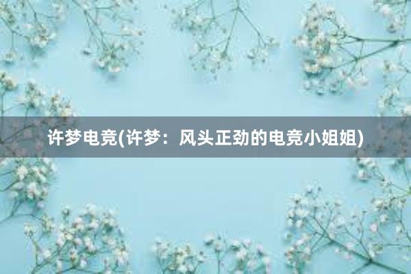 许梦电竞(许梦：风头正劲的电竞小姐姐)