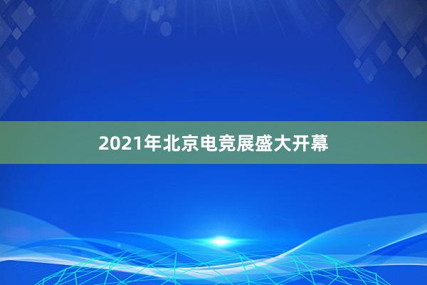 2021年北京电竞展盛大开幕