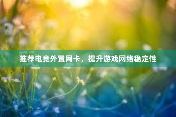 推荐电竞外置网卡，提升游戏网络稳定性