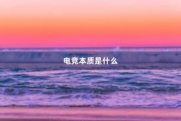 电竞本质是什么