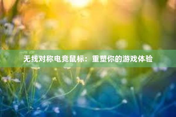 无线对称电竞鼠标：重塑你的游戏体验