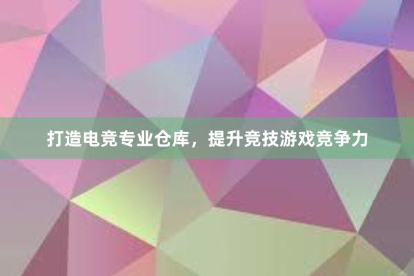 打造电竞专业仓库，提升竞技游戏竞争力