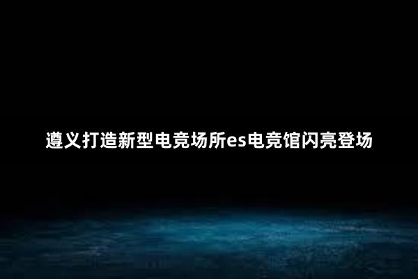 遵义打造新型电竞场所es电竞馆闪亮登场